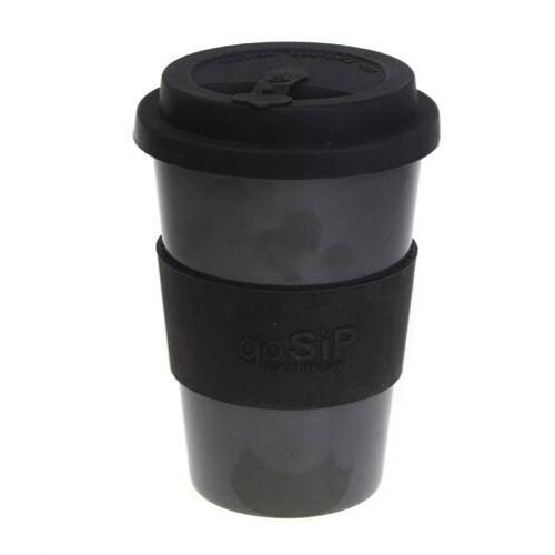 Reusable travel cup, biodegradable, charcoal (RH034)