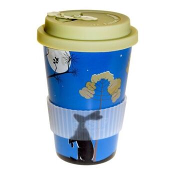 Tasse/tasse de voyage réutilisable pour thé/café éco biodégradable cosse de riz lièvre et lune (RH041) 1