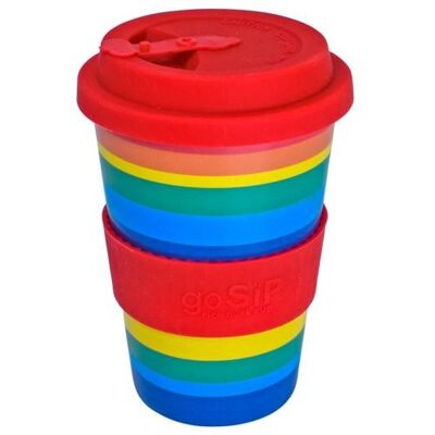 Reusable Tea/Coffee Travel Cup/Mug Eco Biodegradable Rice Husk Rainbow (RH052)