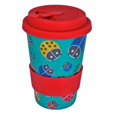 Reusable travel cup, biodegradable, ladybirds (RH056)