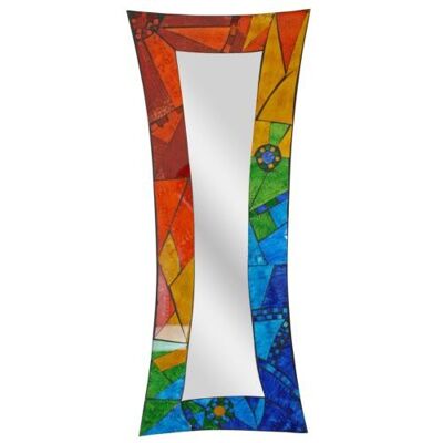 Mirror concave rectangle with mosaic surround 30x70cm rainbow (RM10)