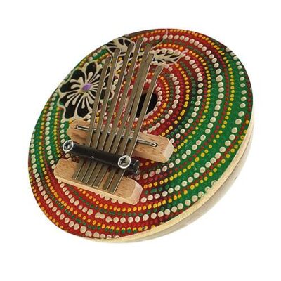 Coconut shell thumb piano, red & green 20cm (RZ1840)