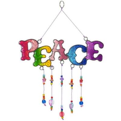 Suncatcher with beads PEACE (S0009)