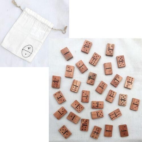 Wooden dominoes set in storage bag (SASH2201)