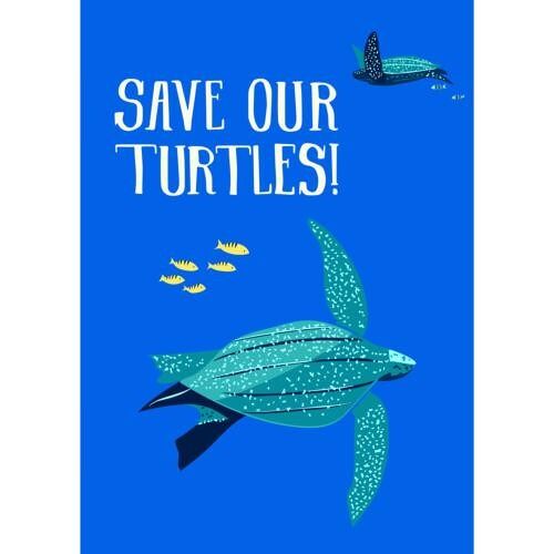Greetings card Endangered Wildlife Turtles 12x17cm (SEC040)