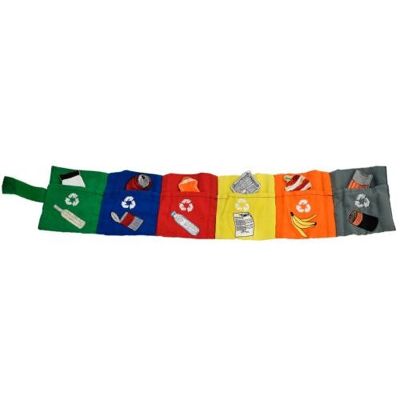 Children's cloth roll up pouch, learn about recycling (SEL114)