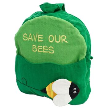 Backback vert pour enfant, sauvez nos abeilles (SEL115) 2