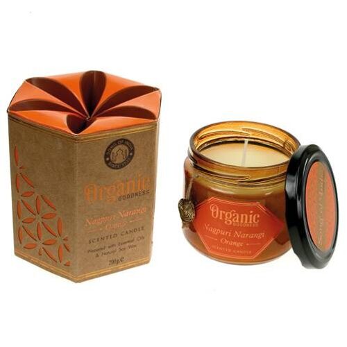 Soy candle Organic Goodness, Nagpuri Narangi Orange, in glass jar (SONG205)