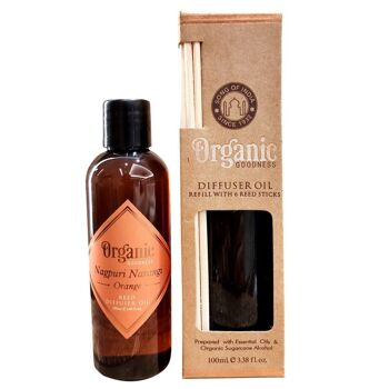 Recharge d'huile pour diffuseur, Organic Goodness, Nagpuri Narangi Orange, 100 ml (SONG262) 2