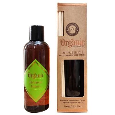 Diffuser oil refill, Organic Goodness, Patchouli Vanilla, 100ml (SONG263)