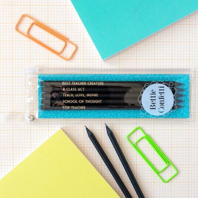 Teacher Pencil Set | Best Teacher Creature - With pencil pouch