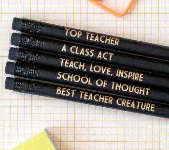 Ensemble de crayons de professeur | Best Teacher Creature - Avec étui à crayons 2