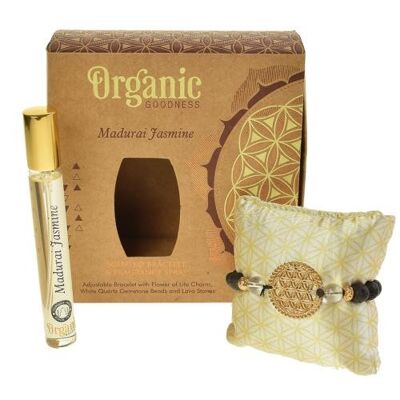 Scented bracelet + spray gift set, Organic Goodness, Madurai Jasmine (SONG295)