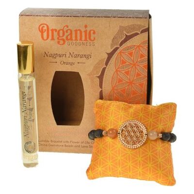 Scented bracelet + spray gift set, Organic Goodness, Nagpuri Narangi Orange (SONG297)