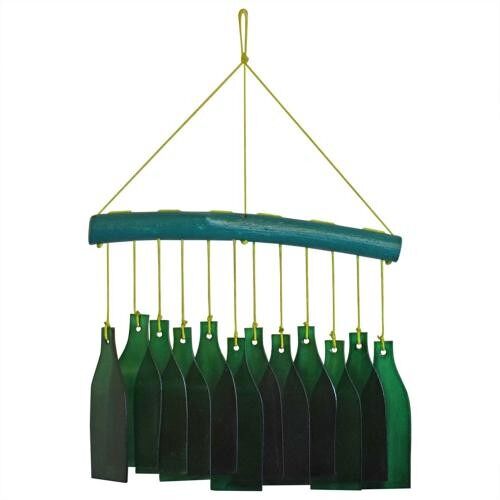Mobile, recycled glass, 12 bottles green (SUS111)