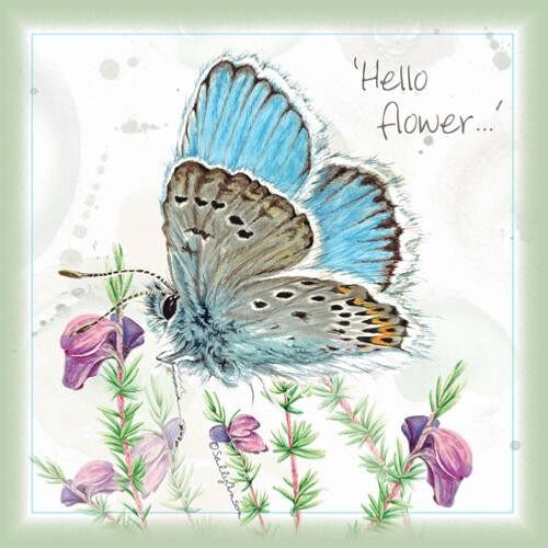 Greetings card, hello flower (SWE010)
