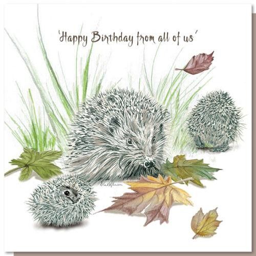 Greetings card, happy birthday hedgehogs (SWE027)