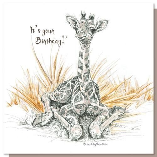 Greetings card, giraffe (SWE028)