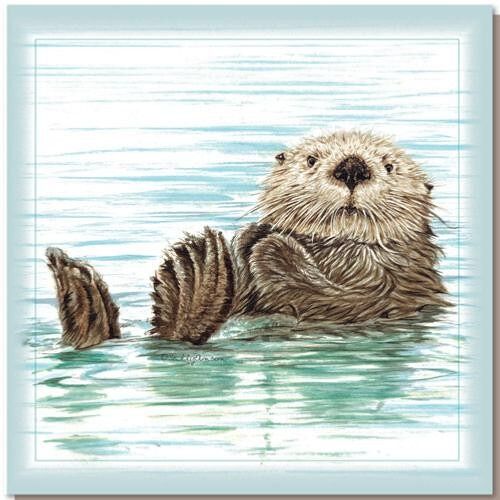 Greetings card, sea otter (SWE051)