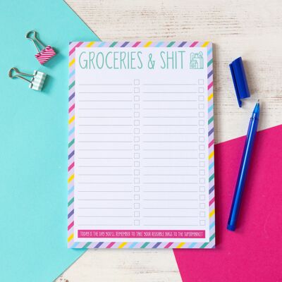 Blocco note di generi alimentari e merda | Blocco note A5 per fare la lista