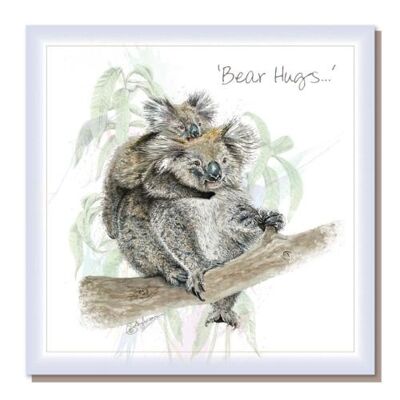 Greetings card, "Bear hugs", koalas (SWSEC039)