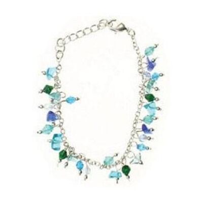 Bracelet blue and green glass beads (TAR1020)