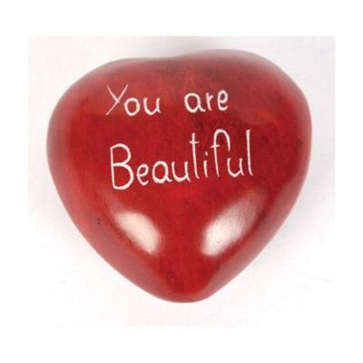 Palewa pebble red heart you are beautiful (TAR1408)