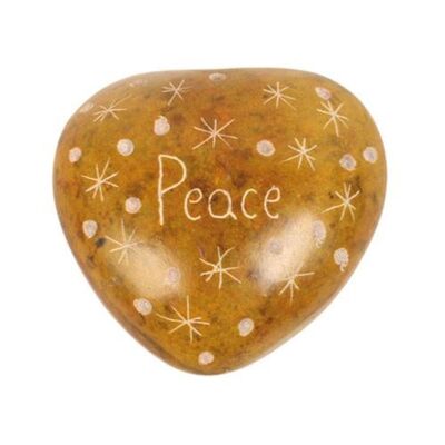 Pebble with stars peace YELLOW BROWN (TAR14087)