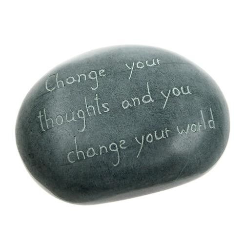 Paperweight, palewa stone, Change your thoughts... (TAR16710)