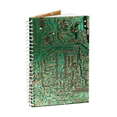Notebook, recycled circuit board, 13x20cm (TAR16777)