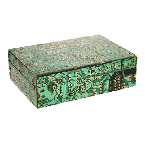 Wooden box, recycled circuit board, 15.5x10.5x5cm (TAR16780)