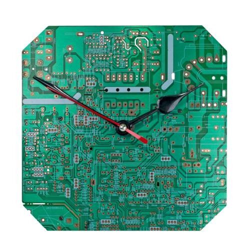 Clock, recycled circuit board, 18x18cm (TAR16782)