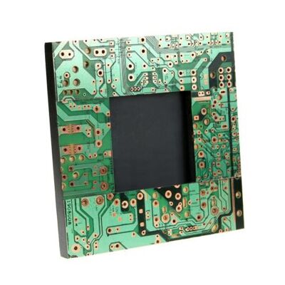 Photo frame, recycled circuit board, 14x14cm (TAR16783)