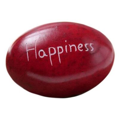 Palewa sentiment pebble, red - Happiness (TAR1877)