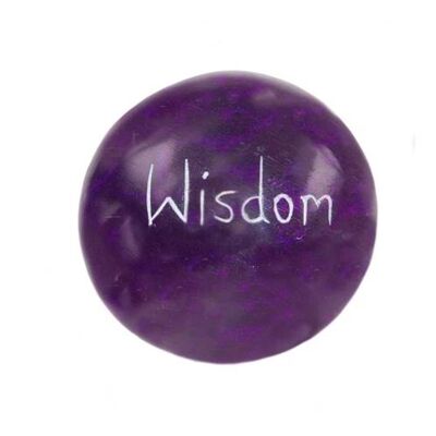 Sentiment pebble round, Wisdom, purple (TAR1940)