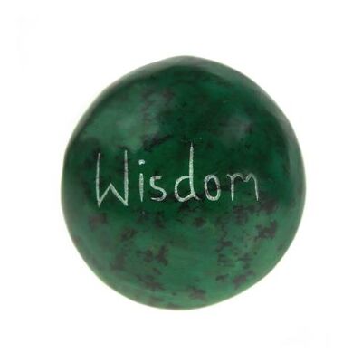 Sentiment pebble round, Wisdom, green (TAR1941)