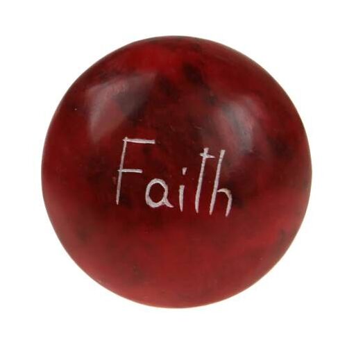 Sentiment pebble round, Faith, red (TAR1942)
