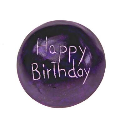 Sentiment pebble round, Happy Birthday, blue (TAR1951)