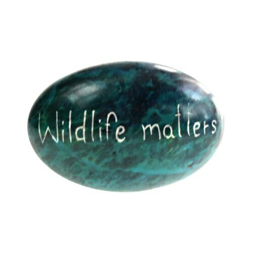 Sentiment pebble oval, Wildlife Matters, turquoise (TAR2114)