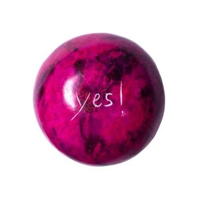 Sentiment pebble round, Yes!, pink (TAR2119)
