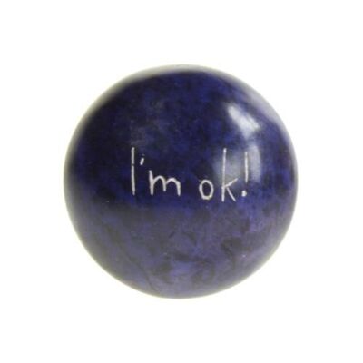 Sentiment pebble round, I'm OK, blue (TAR2120)