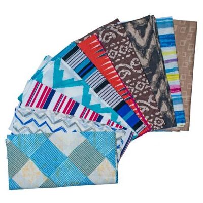 Single reusable cotton gift wrap, assorted colours, geometric designs (TAR2152)