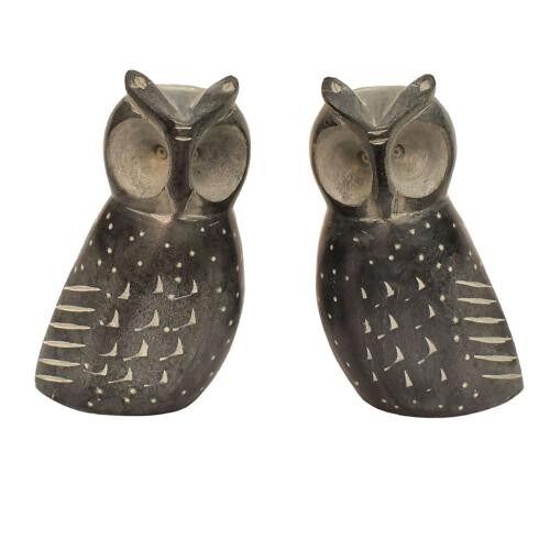 Grey stone bookends, owls (TAR2200)