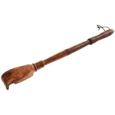 Back scratcher/massager sheesham wood hand shape with long handle 5x41cm (TAR2281)