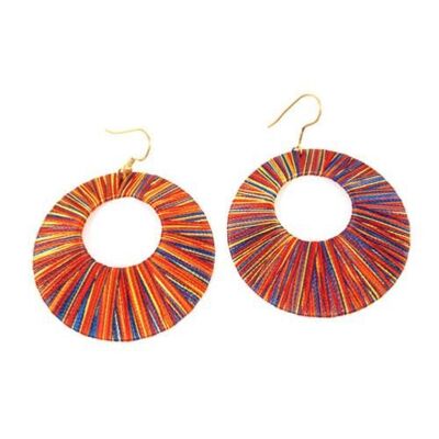 Thread earrings bright multicoloured circle (TAR2767)