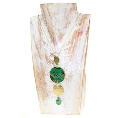 Necklace, recycled circuit board, circles and drops (TARC1807)