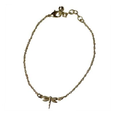 Bracelet with dragonfly charm, gold colour (TARG001)