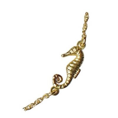 Bracelet with seahorse charm, gold colour (TARG002)