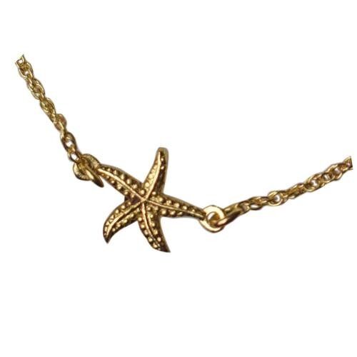 Bracelet with starfish charm, gold colour (TARG004)