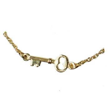 Bracelet avec breloque clé, couleur or (TARG005) 1